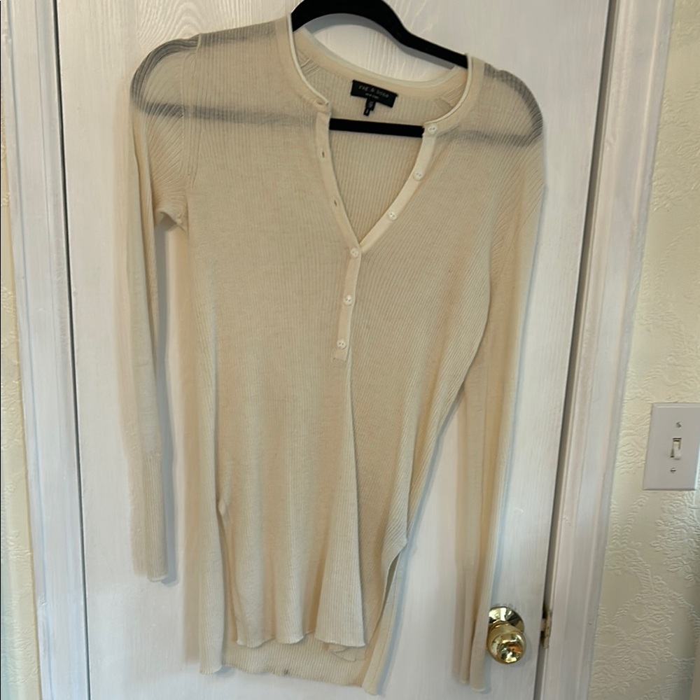 rag & bone Cashmere Long Sleeve Henley Top